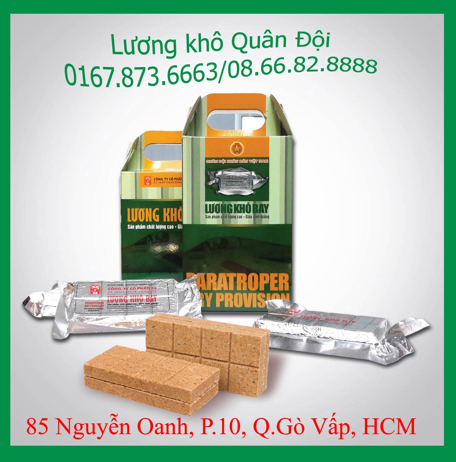 Lương khô Bay chính hãng Công ty 22 — hộp và bánh lương khô thật